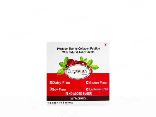 CutysMush Premium Marine Collagen Peptide Nutraceutical Powder(10 Sachets)
