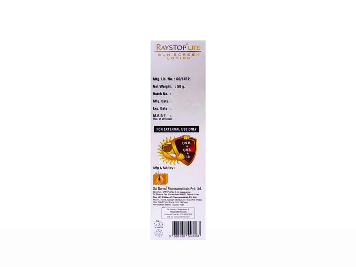 Raystop Lite Sunscreen Lotion SPF 30 PA+++ ( 50 GM )