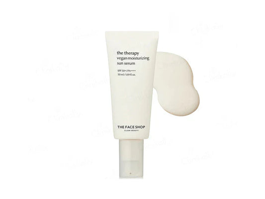 The Face Shop The Therapy Vegan Moisturizing Sun Serum with SPF 50+ PA++++ ( 50 ML )