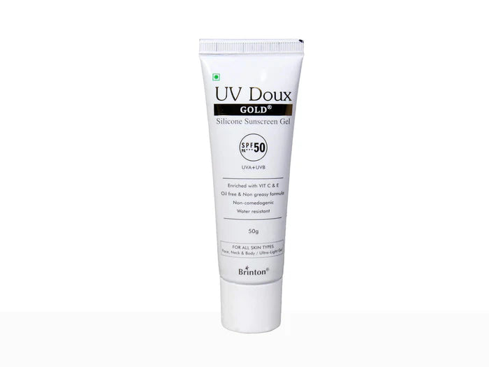 UV Doux Gold Silicone Sunscreen Gel SPF 50 PA+++ ( 50 GM )