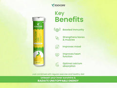 Zaocare Calcium + Vitamin D3 Effervescent Tablet - Mango Flavour ( 15 Tablets )