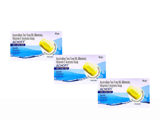 Acnoff Anti-Acne Bar For Oily Skin ( 3 x 100 gm )