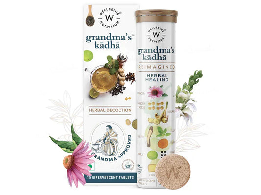Wellbeing Nutrition Grandma's Kadha Herbal Tablet(15 Tablets)