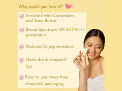 WishCare Ceramide Lip Balm - Natural SPF 50 PA+++ ( 5 GM )