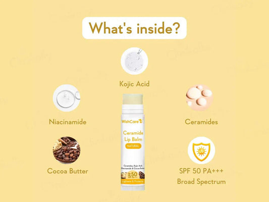 WishCare Ceramide Lip Balm - Natural SPF 50 PA+++ ( 5 GM )
