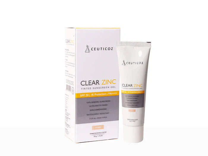 Ceuticoz Clear Zinc Tinted Sunscreen Gel SPF 50 ( 50 GM )