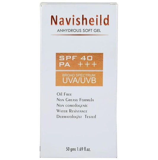 Navishield Anhydrous Soft Gel with SPF 40 PA+++ | UVA/UVB Protection | Water-Resistant(50 gm)
