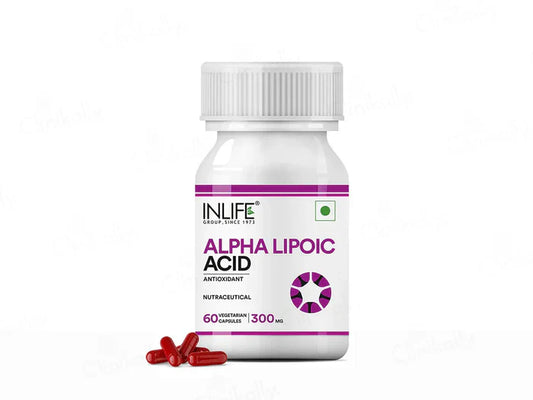 Inlife Alpha Lipoic Acid 300mg Antioxidant Nutraceutical Vegetarian Capsule(60 Capsules)