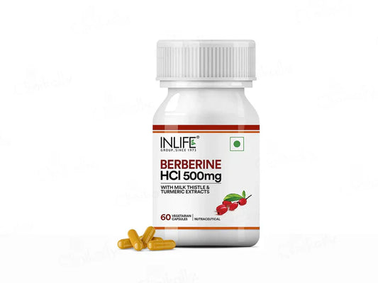 Inlife Berberine HCl 500mg Nutraceutical Vegetarian Capsule(60 Capsules)