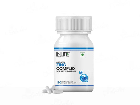 Inlife Chelated Zinc Complex Vegetarian Capsule(120 Capsules)