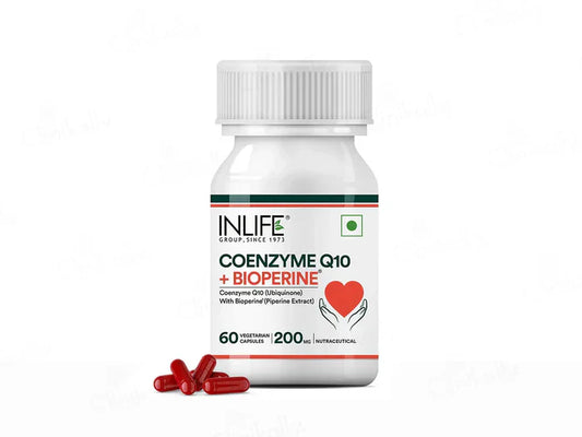 Inlife Coenzyme Q10 + Bioperine Nutraceutical Vegetarian Capsule(60 Capsules)