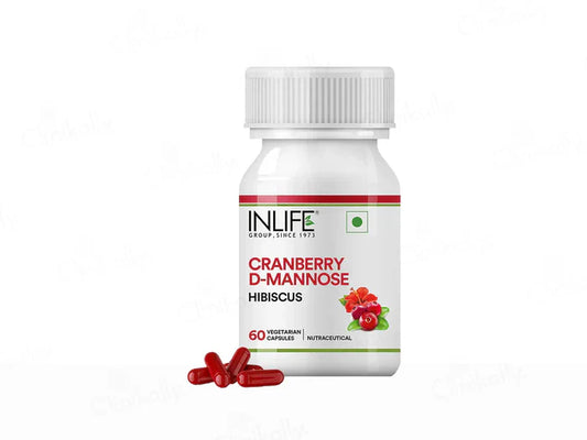 Inlife Cranberry & D-Mannose Hibiscus Vegetarian Capsule(60 Capsules)
