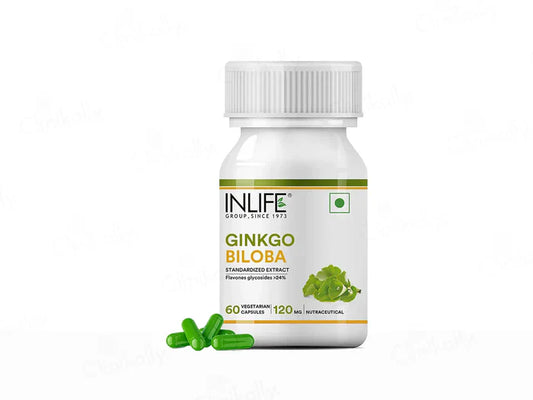 Inlife Ginkgo Biloba 120mg Vegetarian Capsule(60 Capsules)