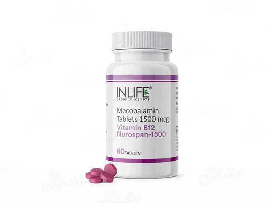Inlife Nurospan-1500 Vitamin B12 (Methylcobalamin 1500mcg) Tablet(60 Tablets)
