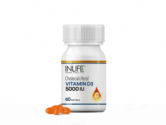 Inlife Vitamin D3 5000 I.U. Cholecalciferol Softgel Capsule(60 Capsules)