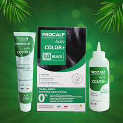 Actium Plus Procalp Activ Color (3.0 - BROWN)+ Kit (Color Cream 60ml + Oxidizing Emulsion 60ml + Keratin Shampoo 5ml + Keratin Masque 5ml)