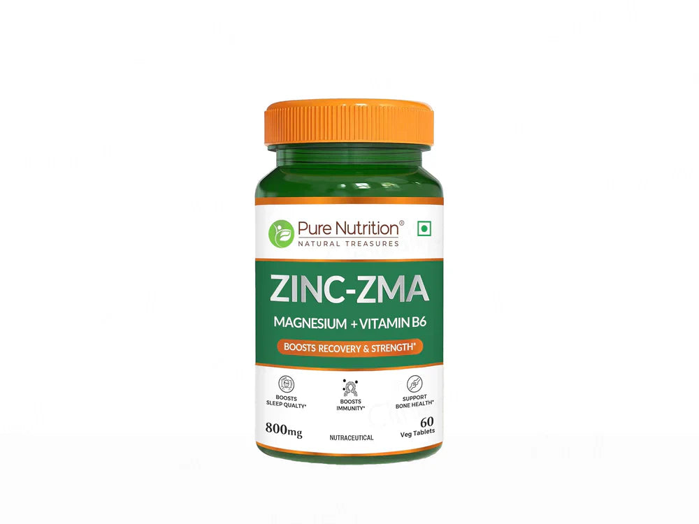 Pure Nutrition Zinc-ZMA, Magnesium + Vitamin B6 Veg Tablet ( 120 Tablets )