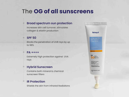 Re'equil Ultra Matte Dry Touch Sunscreen Gel SPF 50 PA++++ ( 50 GM )
