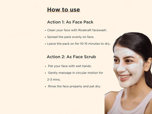 RiceKraft Rice & Walnut D-Tan & Anti-Pigmentation Face Pack & Scrub ( 100 GM )