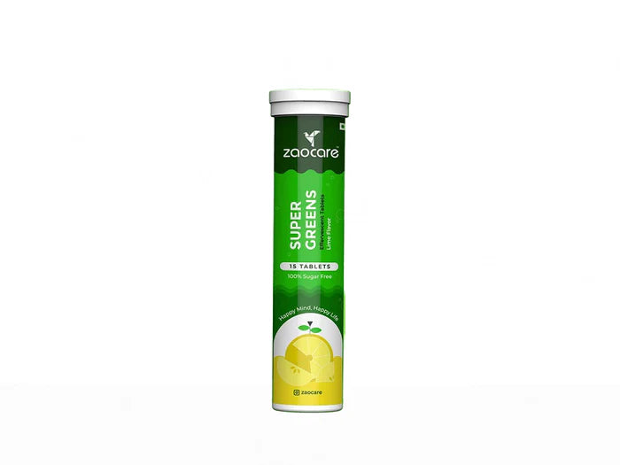 Zaocare Super Greens Effervescent Tablet - Lime Flavour ( 15 Tablets )