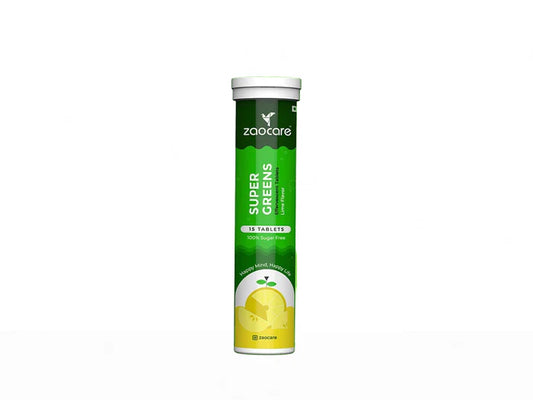 Zaocare Super Greens Effervescent Tablet - Lime Flavour ( 15 Tablets )