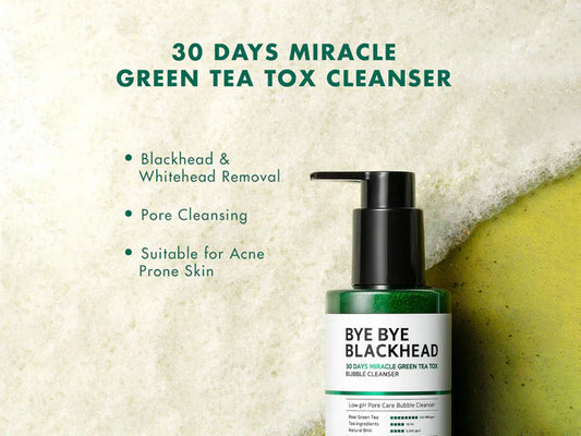 SOME BY MI Bye Bye Blackhead 30 Days Miracle Green Tea Tox Bubble Cleanser(120 gm)