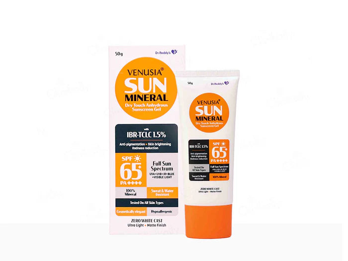 Venusia Sun Mineral Dry Touch Sunscreen Gel SPF 65+ PA++++(50 gm)